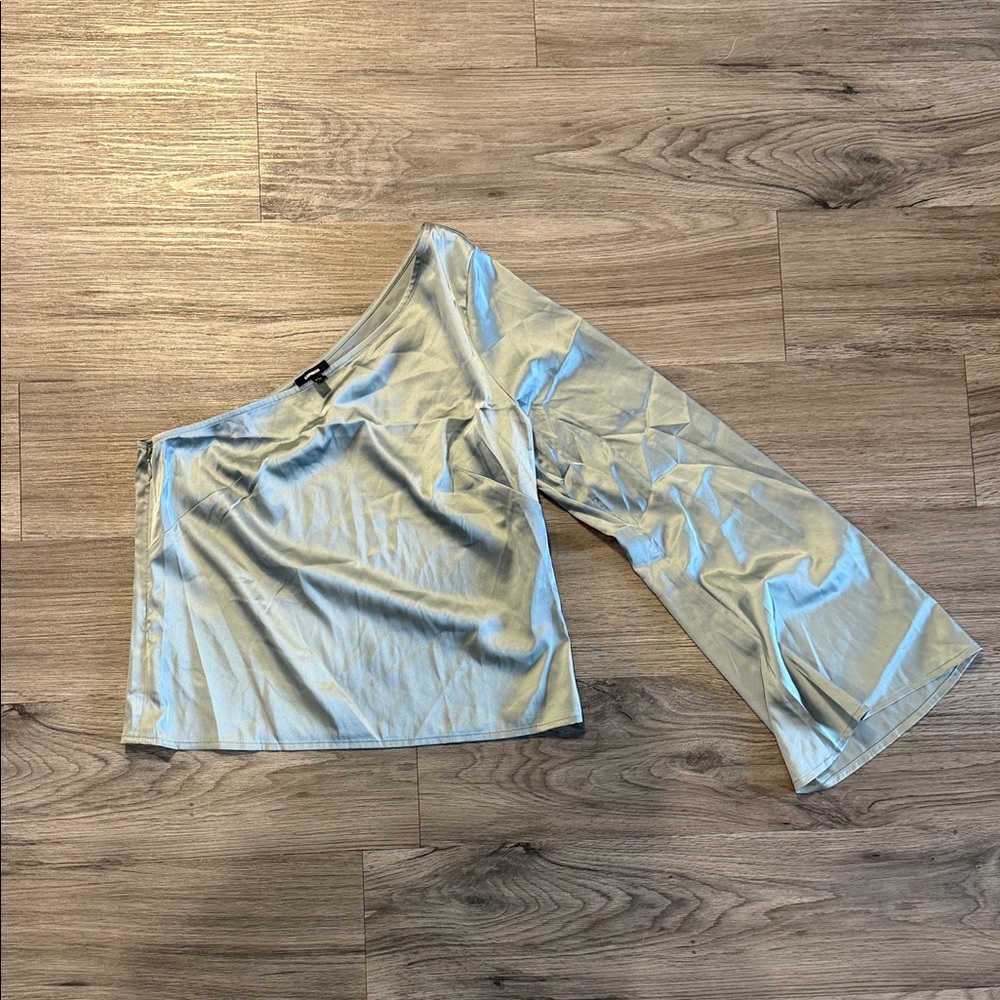 Express Sky Blue One-Shoulder Top